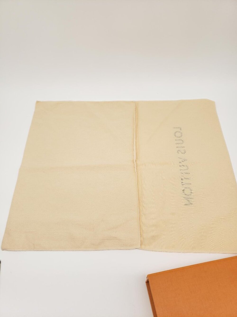 Authentic Louis Vuitton Orange Gift Box with Dust Bag & Blue Ribbon - Picture 8 of 16
